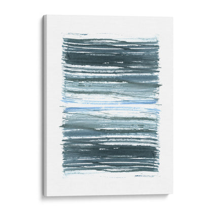 Blue Stripes Minimalist Abstract Watercolor Painting Print