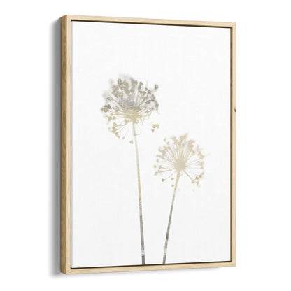 Beige Dandelion Minimalist Floral Print