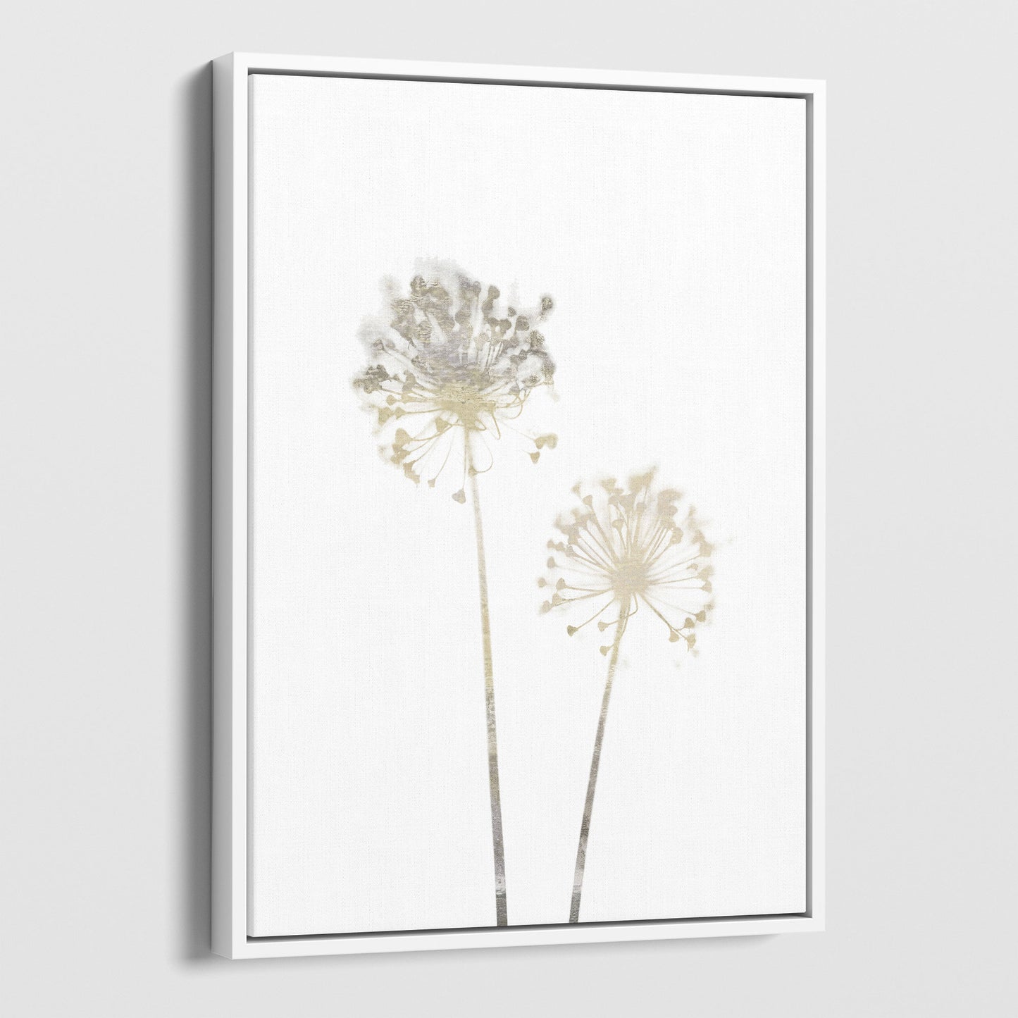 Beige Dandelion Minimalist Floral Print