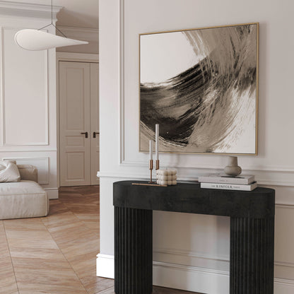 Black and Tan Curved Brushstrokes II Print