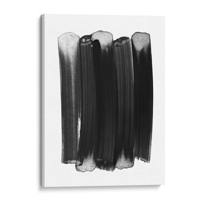 Black and White Minimalist Abstract Brush Stroke Painting Print