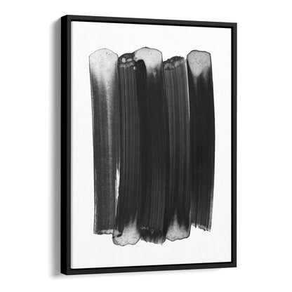 Black and White Minimalist Abstract Brush Stroke Painting Print