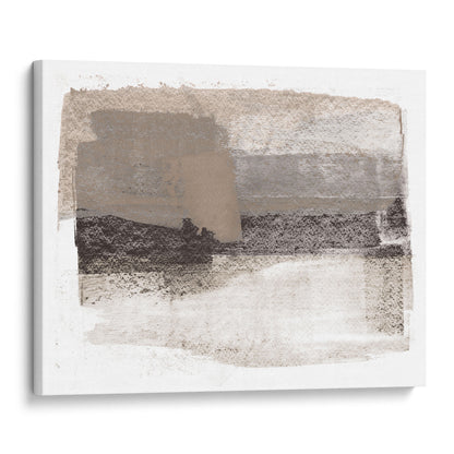 Taupe and Charcoal Grey Horizontal Minimalist Abstract Painting Print