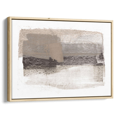 Taupe and Charcoal Grey Horizontal Minimalist Abstract Painting Print