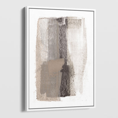 Taupe and Charcoal Grey Minimalist Abstract Painting Print