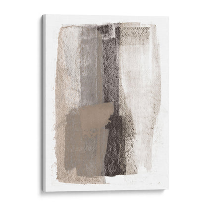 Taupe and Charcoal Grey Minimalist Abstract Painting Print