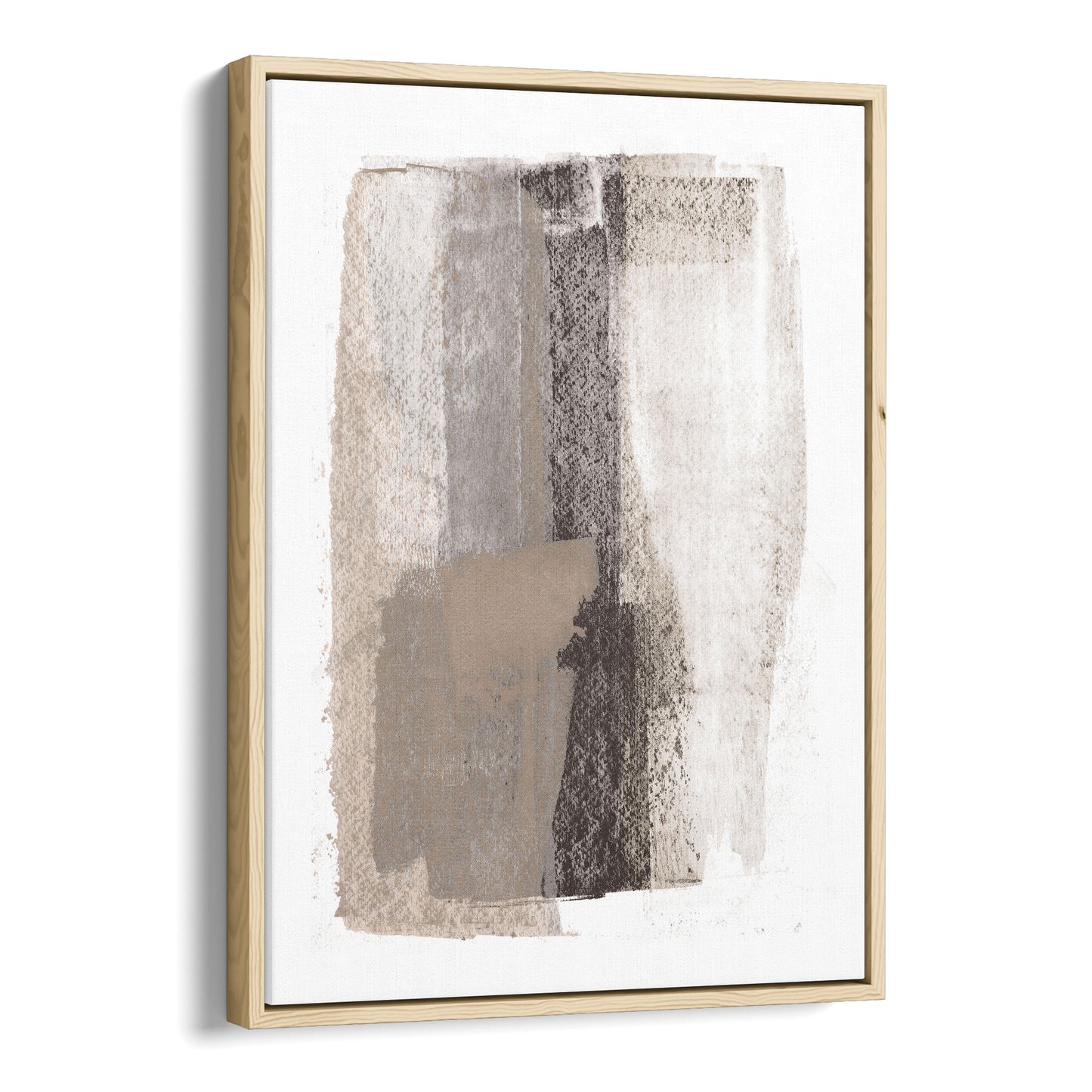 Taupe and Charcoal Grey Minimalist Abstract Painting Print