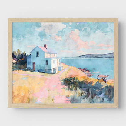 Coastal Cottage Art Print