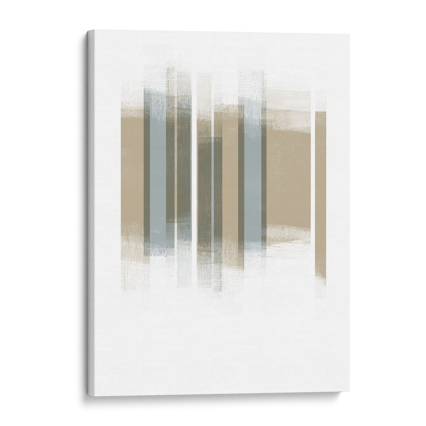 Beige and Grey Mid Century Modern Stripes Geometric Abstract Print