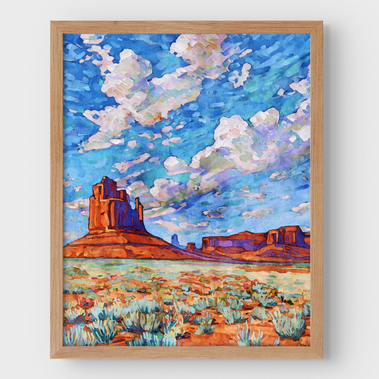 Colorful Monument Valley Watercolor Print