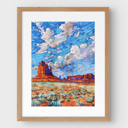 Colorful Monument Valley Watercolor Print