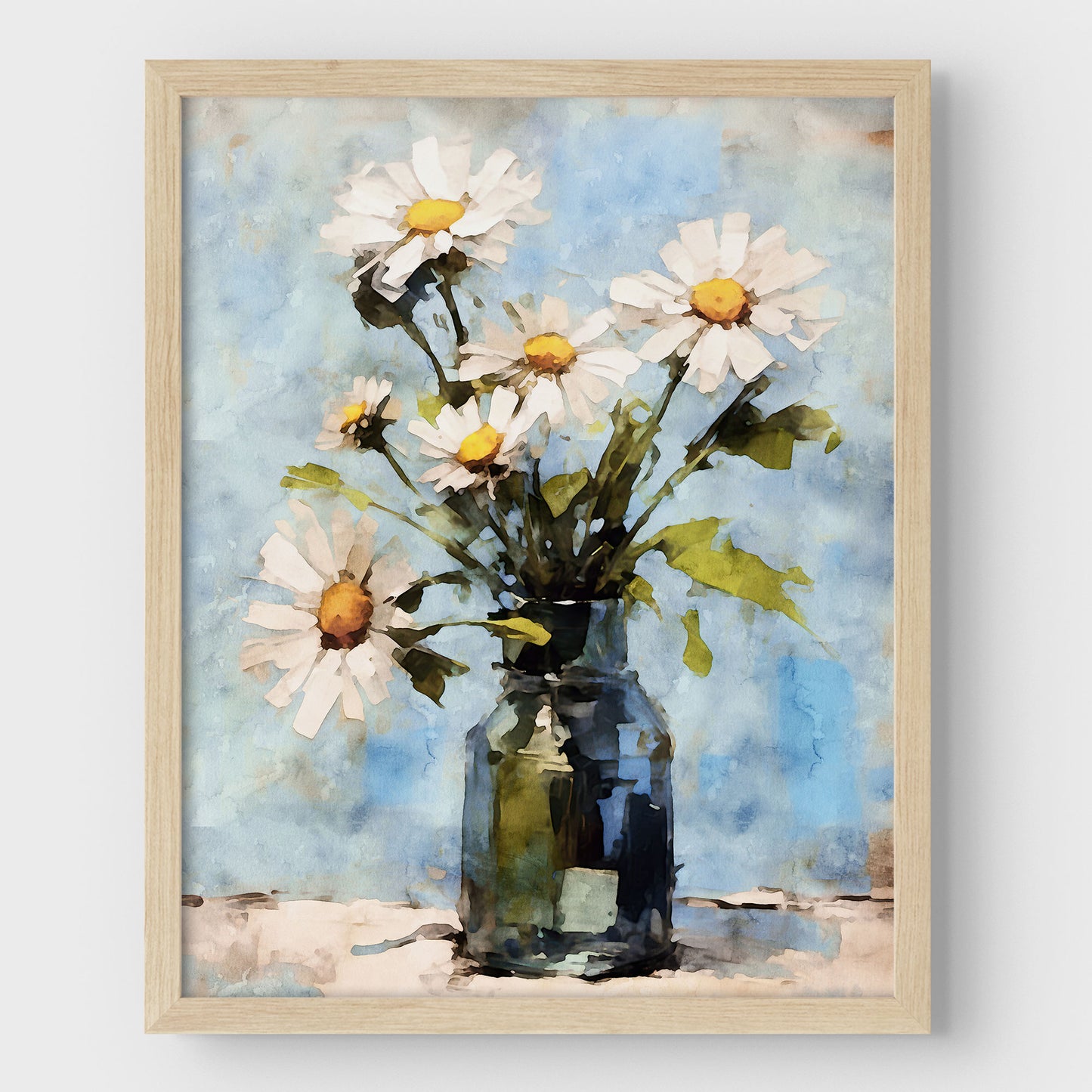 White Daisies Impressionist Still Life Print