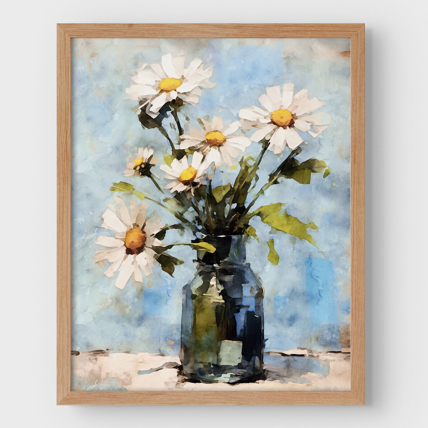 White Daisies Impressionist Still Life Print
