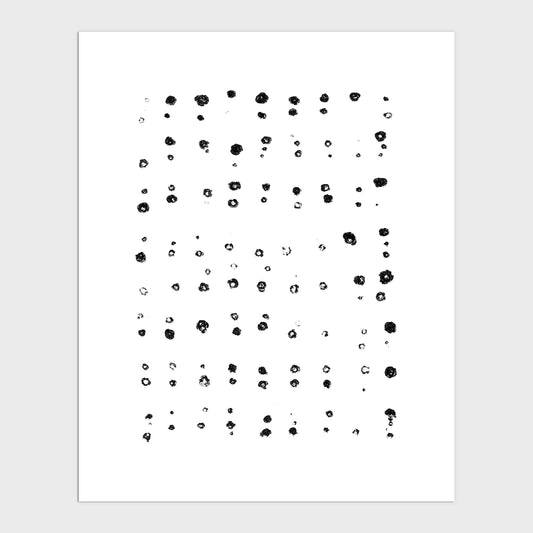 Black and White Abstract Dots Pattern Minimalist Print