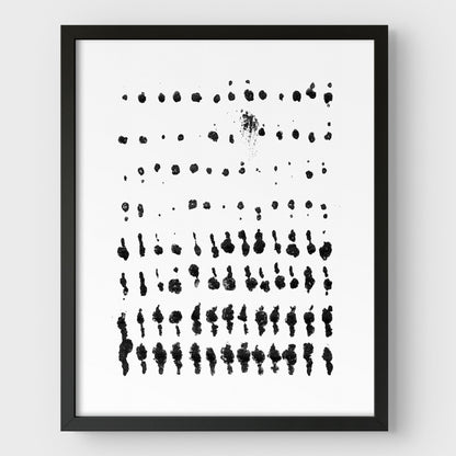 Distressed Dots Pattern Black and White Abstract Minimalist Print