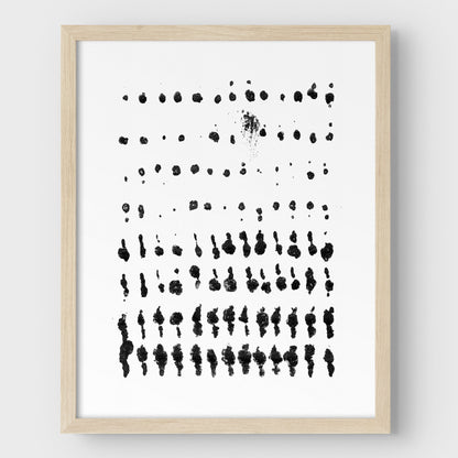 Distressed Dots Pattern Black and White Abstract Minimalist Print