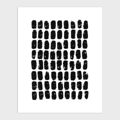 Black and White Minimalist Abstract Distressed Dots Pattern Print