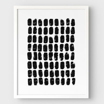 Black and White Minimalist Abstract Distressed Dots Pattern Print