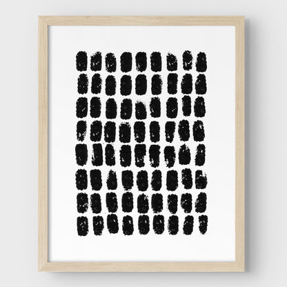 Black and White Minimalist Abstract Distressed Dots Pattern Print