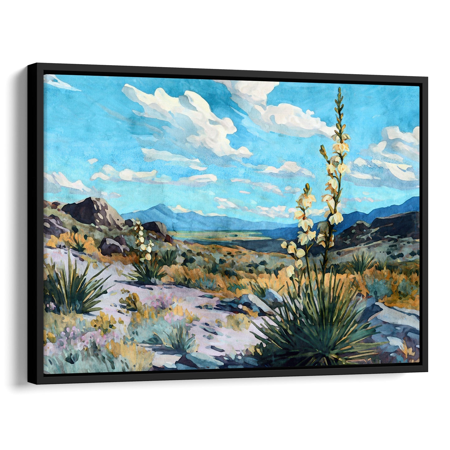 Desert Yucca Landscape Watercolor Print