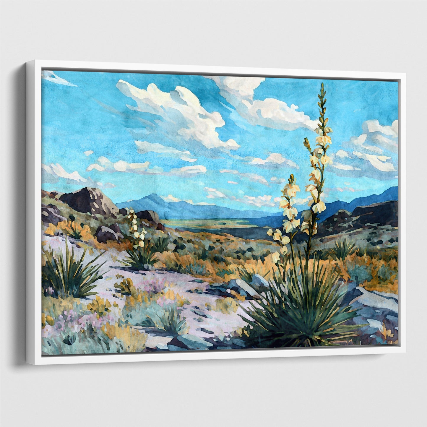Desert Yucca Landscape Watercolor Print
