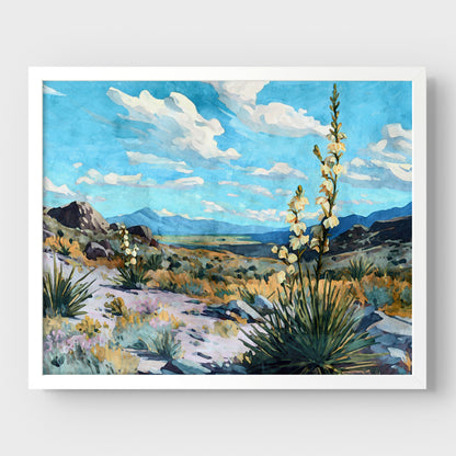 Desert Yucca Landscape Watercolor Print