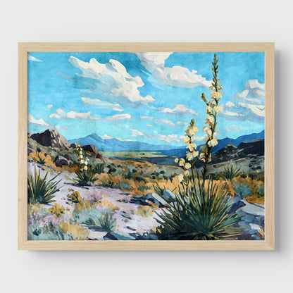 Desert Yucca Landscape Watercolor Print