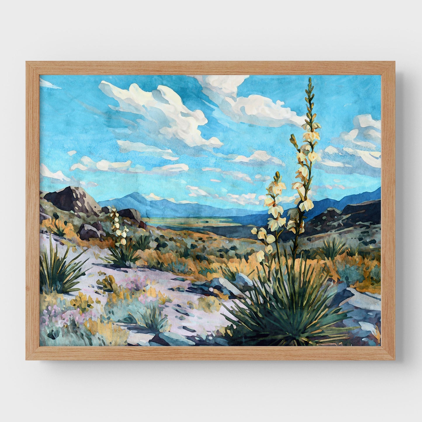Desert Yucca Landscape Watercolor Print