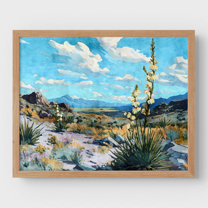 Desert Yucca Landscape Watercolor Print