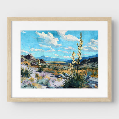 Desert Yucca Landscape Watercolor Print