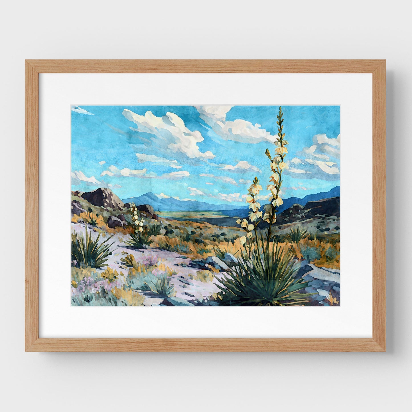 Desert Yucca Landscape Watercolor Print