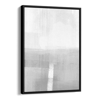 Grey and White Abstract Minimalist Landscape Painting Print