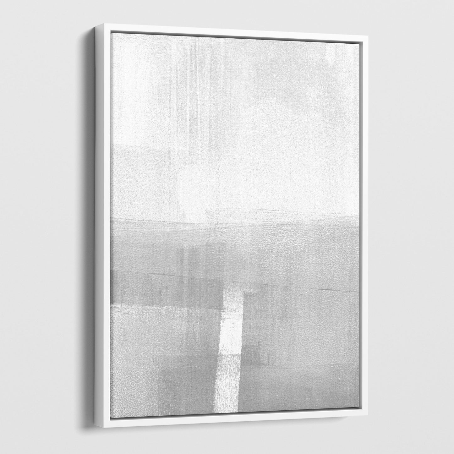 Grey and White Abstract Minimalist Landscape Painting Print