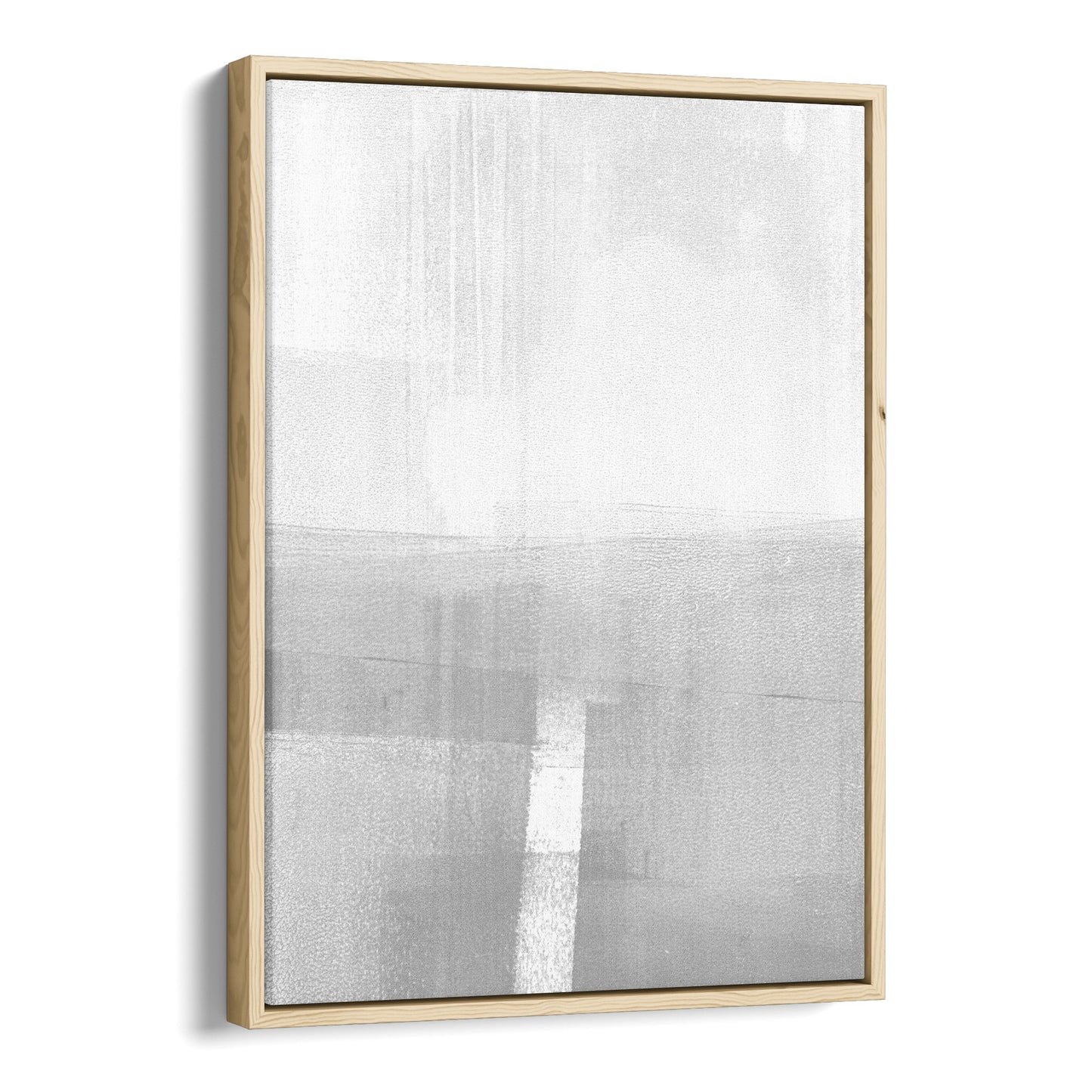 Grey and White Abstract Minimalist Landscape Painting Print