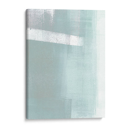 Aqua Blue Geometric Coastal Abstract Painting Print