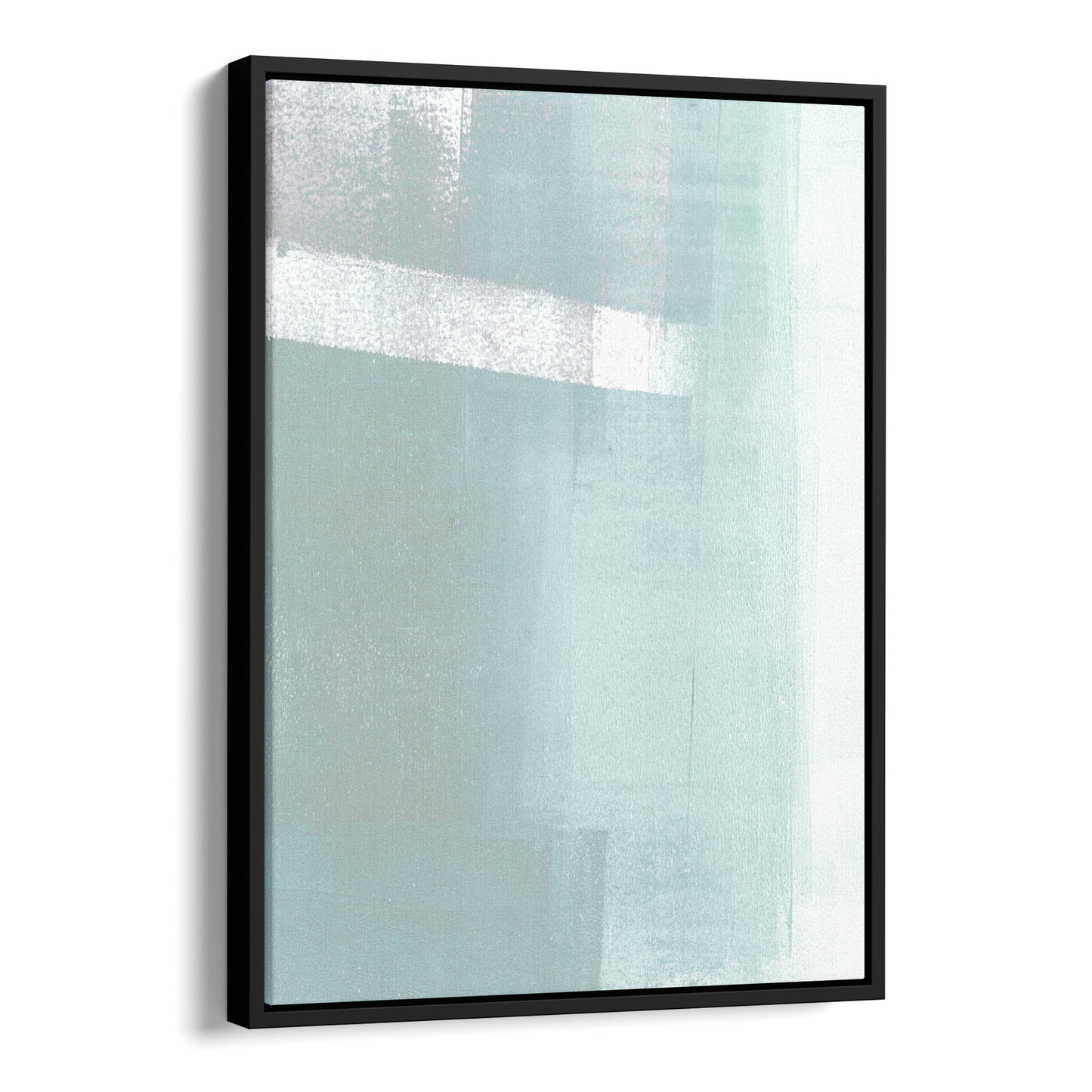 Aqua Blue Geometric Coastal Abstract Painting Print