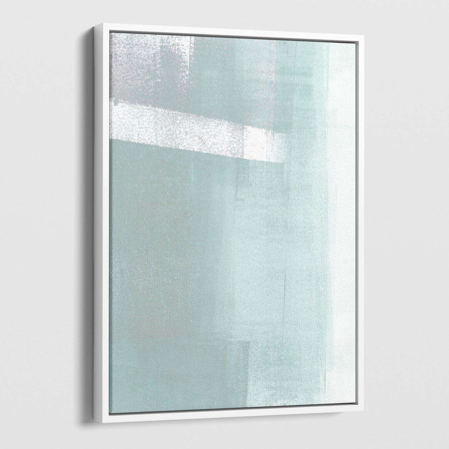 Aqua Blue Geometric Coastal Abstract Painting Print