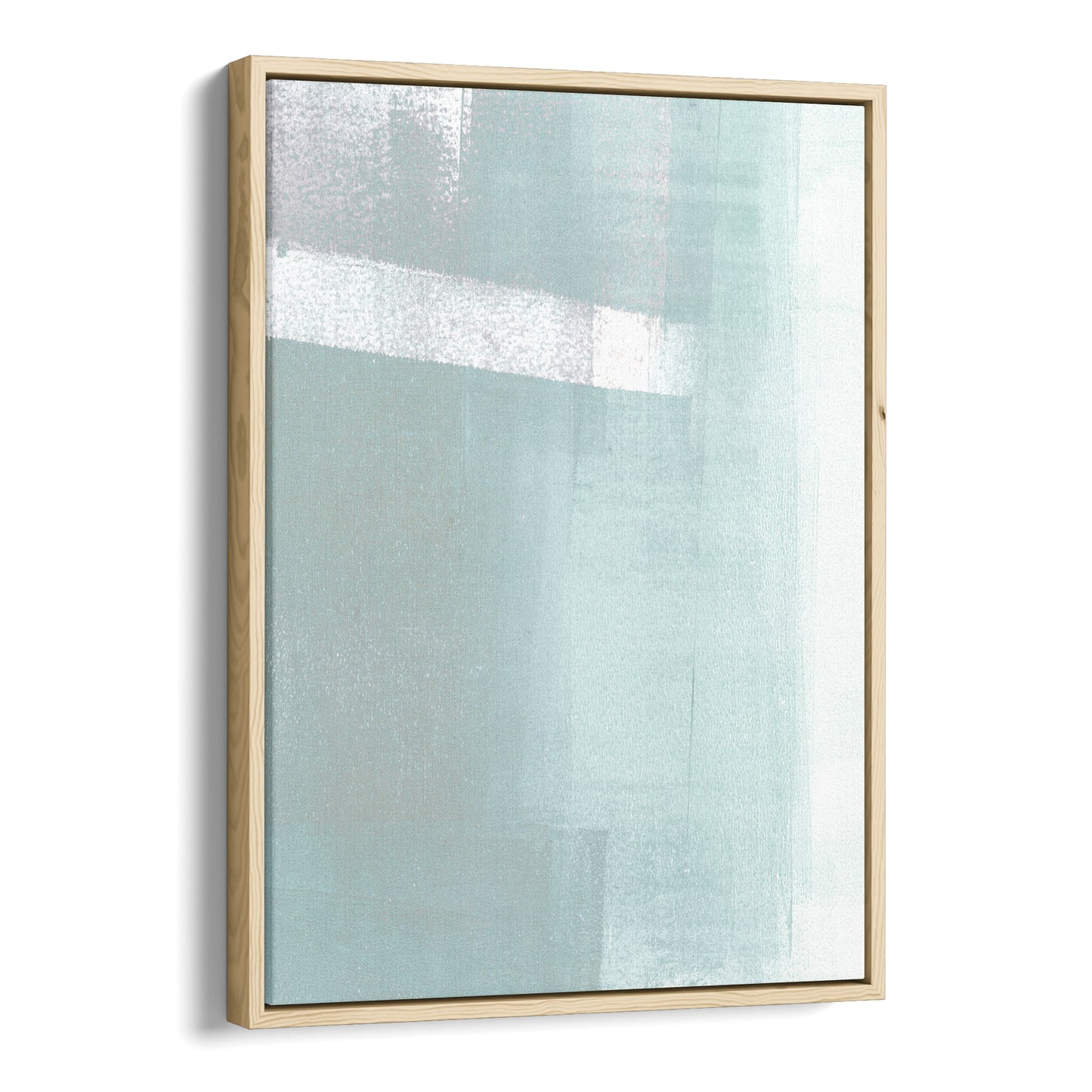 Aqua Blue Geometric Coastal Abstract Painting Print