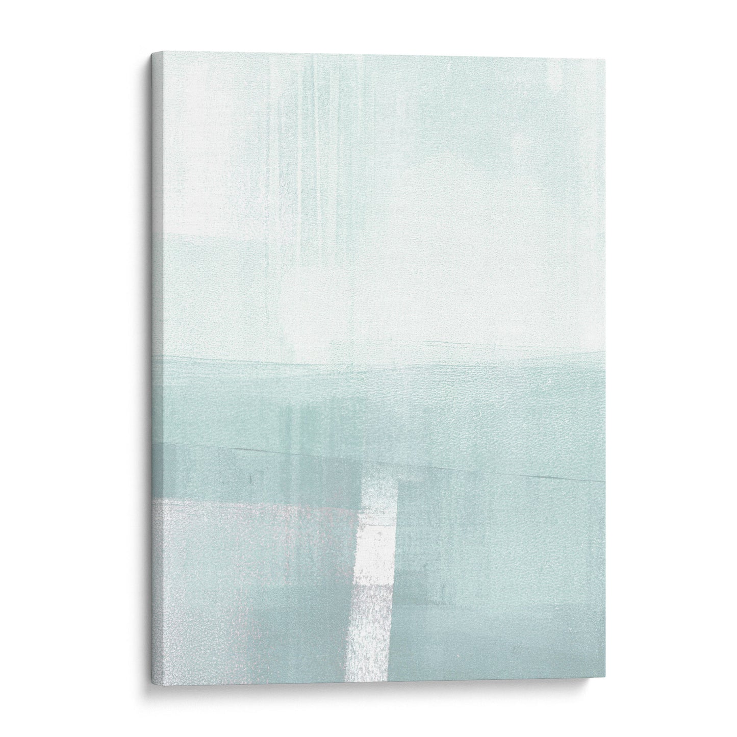 Minimalist Abstract Seascape Painting Aqua Blue Print