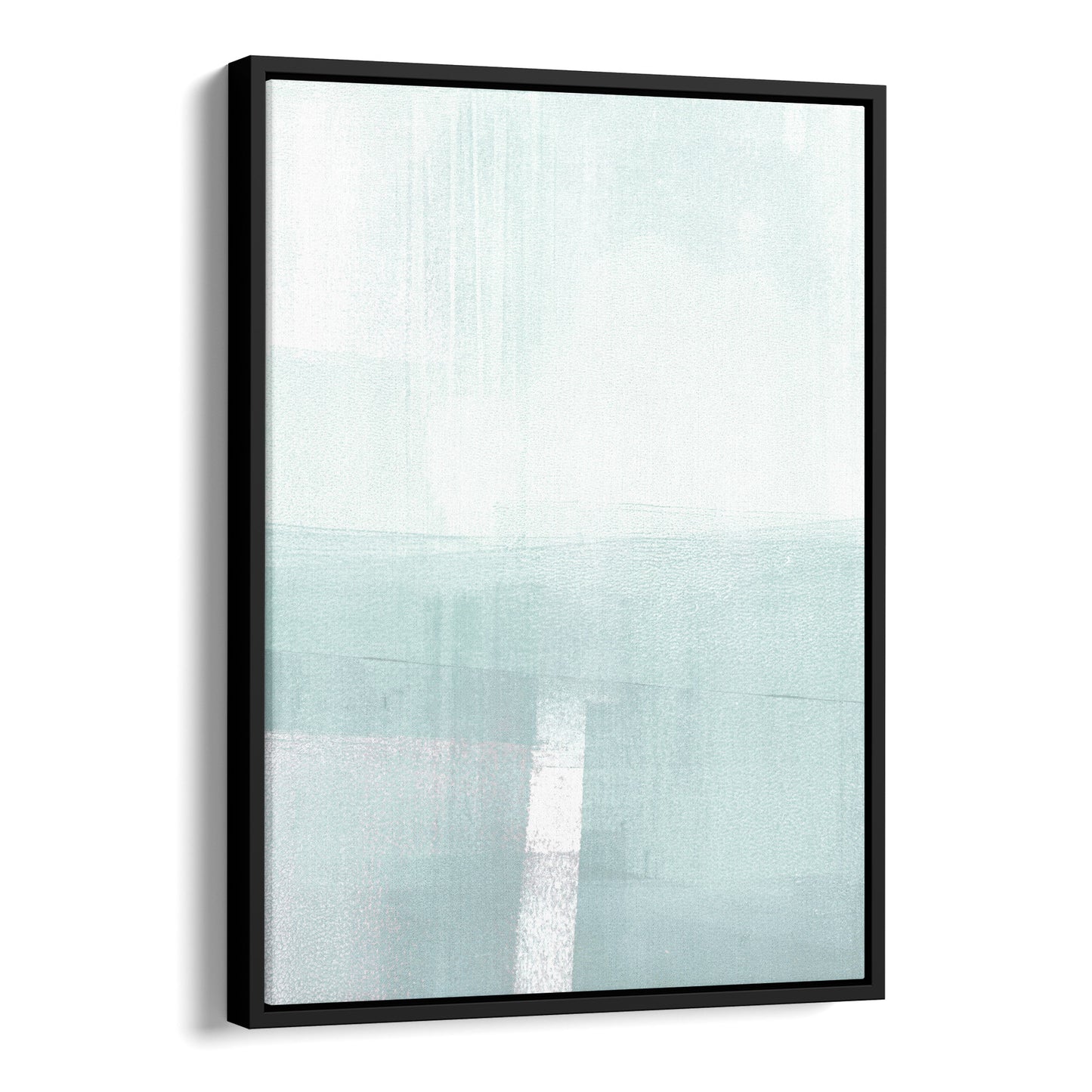 Minimalist Abstract Seascape Painting Aqua Blue Print