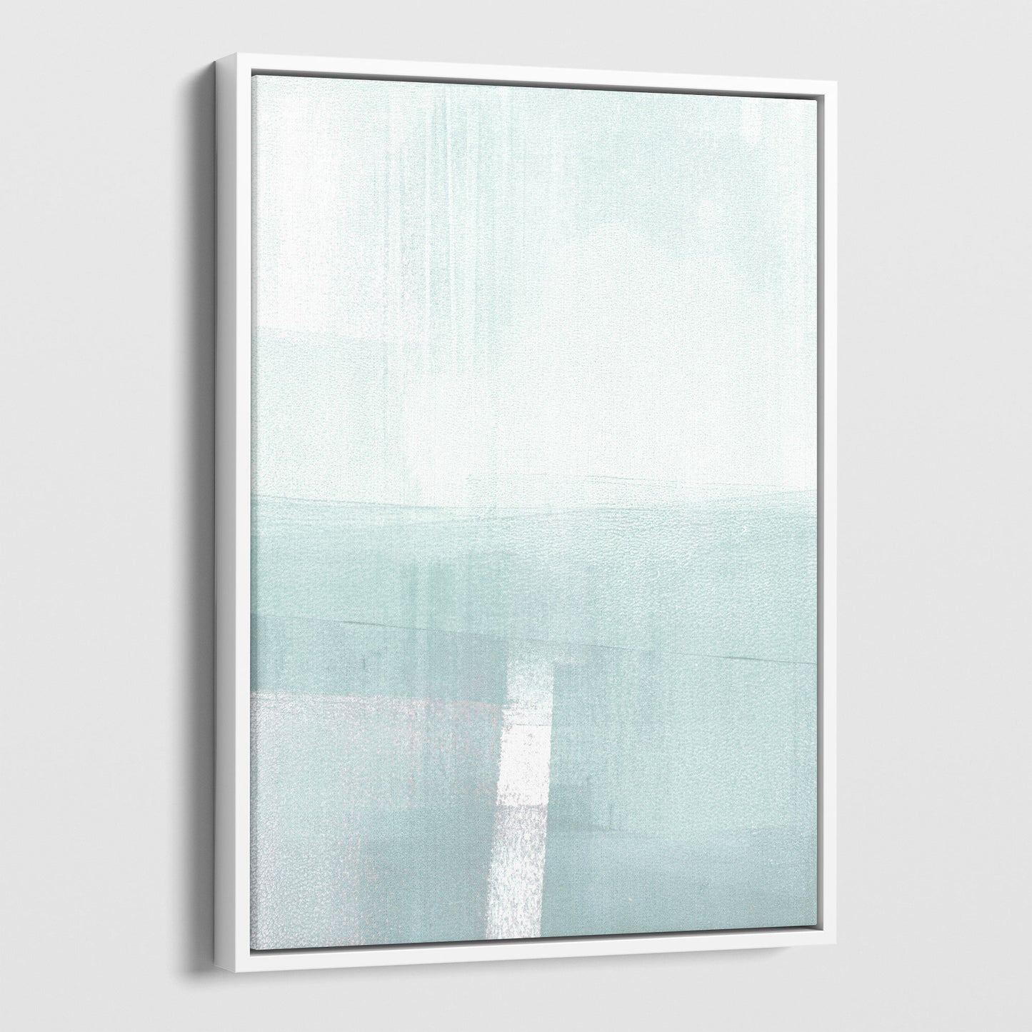 Minimalist Abstract Seascape Painting Aqua Blue Print