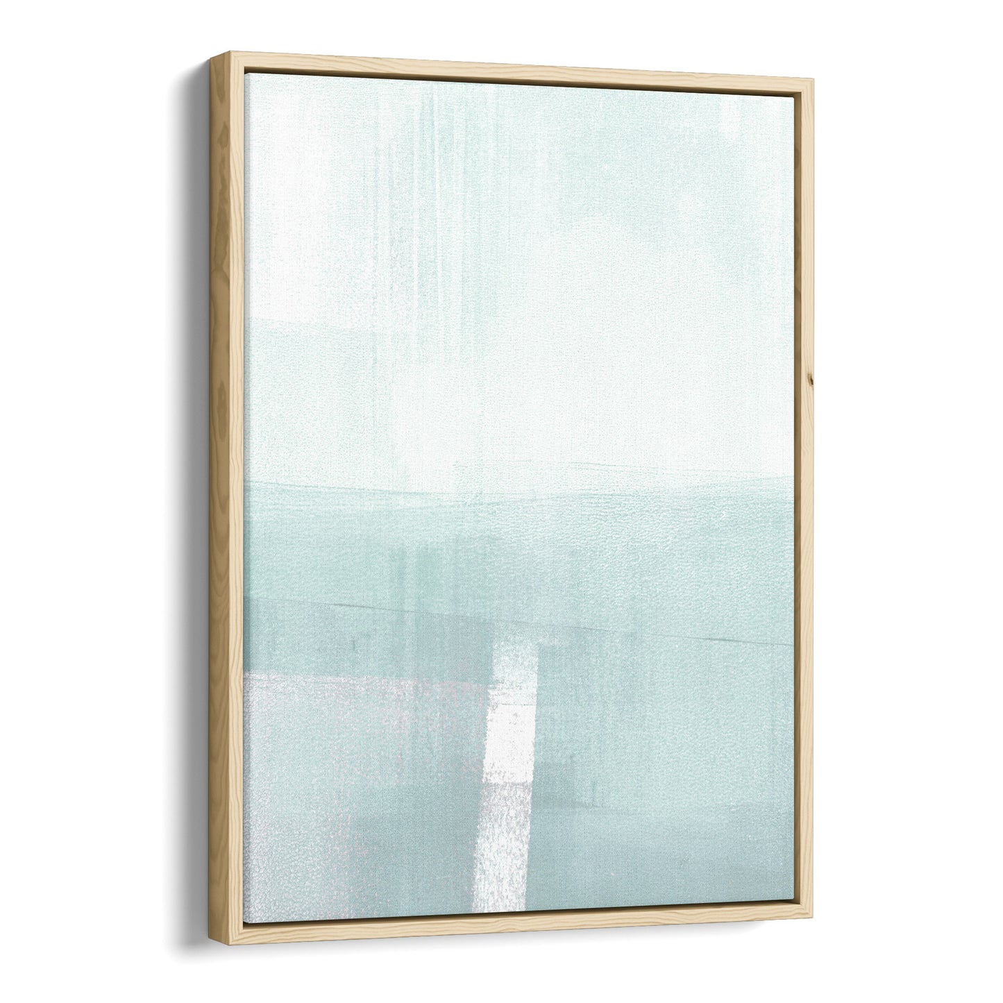 Minimalist Abstract Seascape Painting Aqua Blue Print