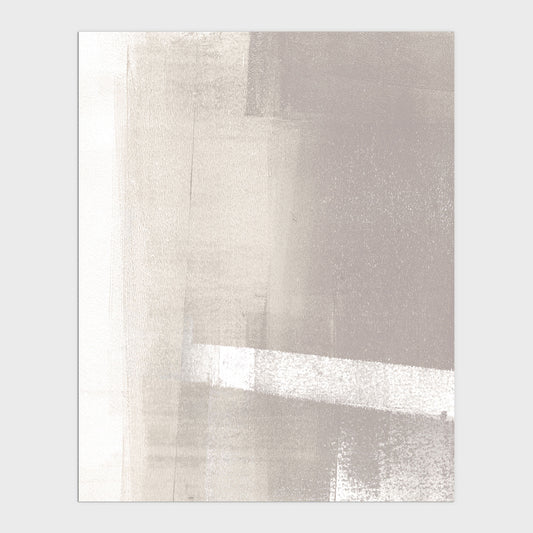 Beige Minimalist Abstract Monotype Reproduction Print