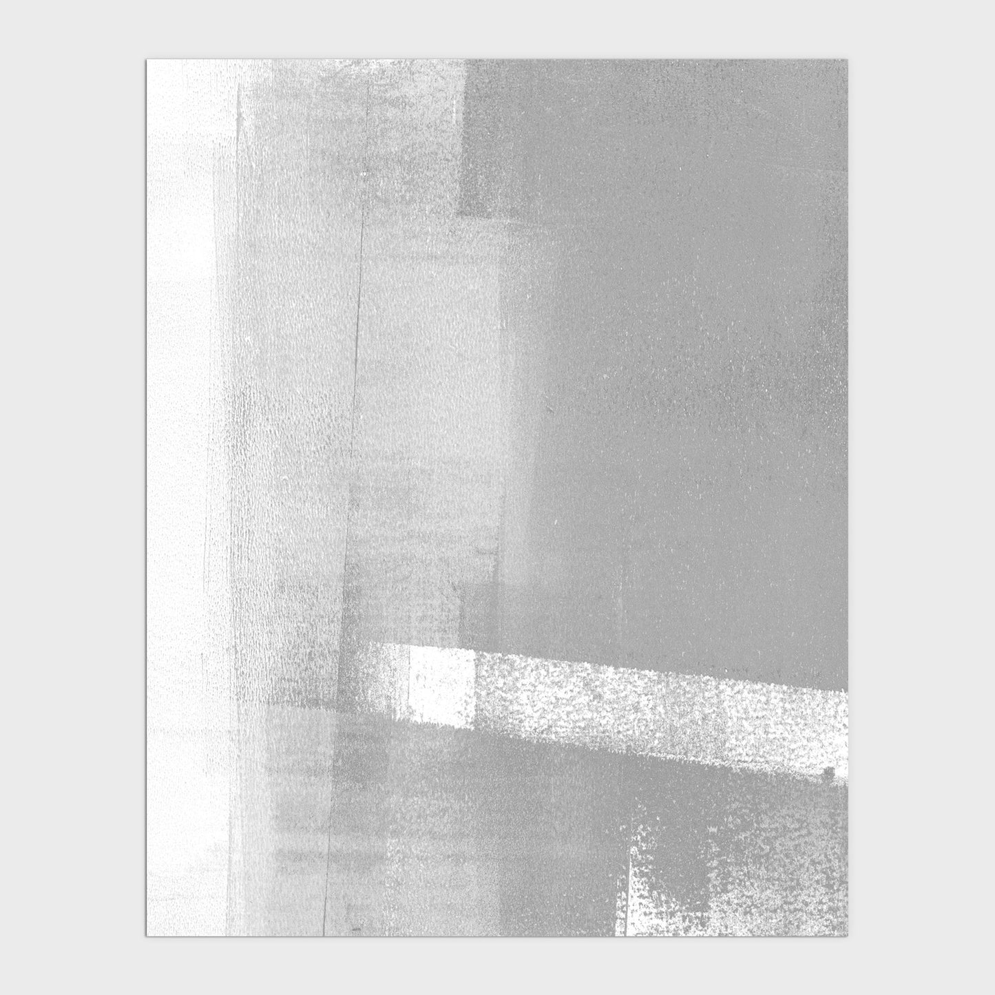 Grey and White Minimalist Geometric Abstract Print