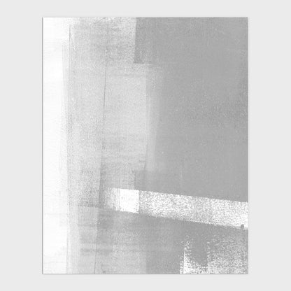 Grey and White Minimalist Geometric Abstract Print