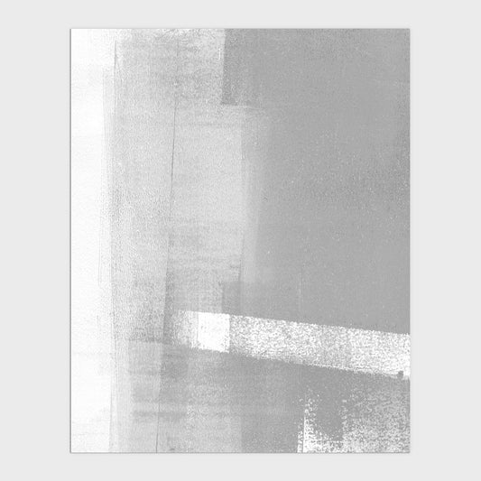 Grey and White Minimalist Geometric Abstract Print