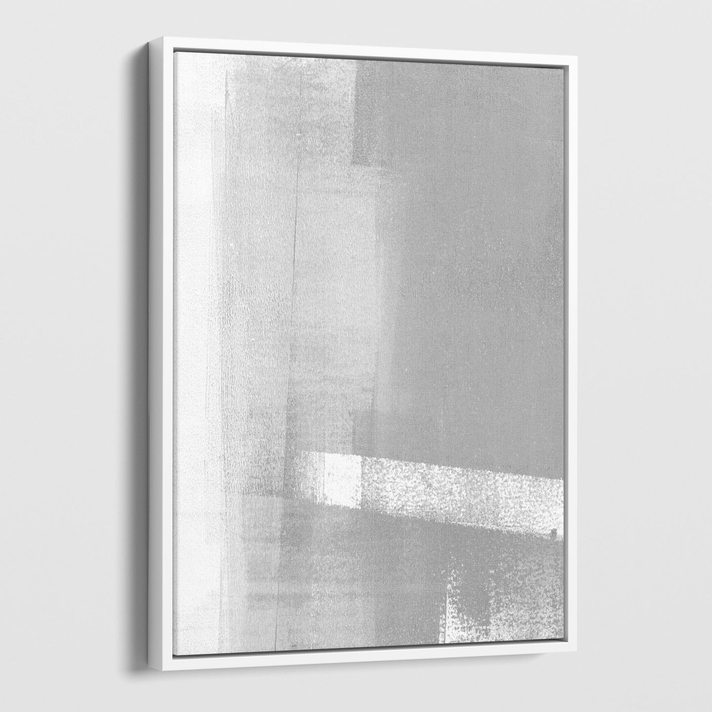 Grey and White Minimalist Geometric Abstract Print