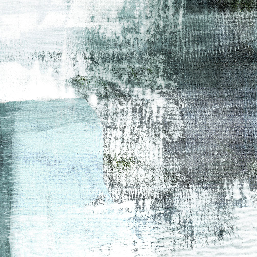 Aqua Blue and Grey Ethereal Abstract Painting Print