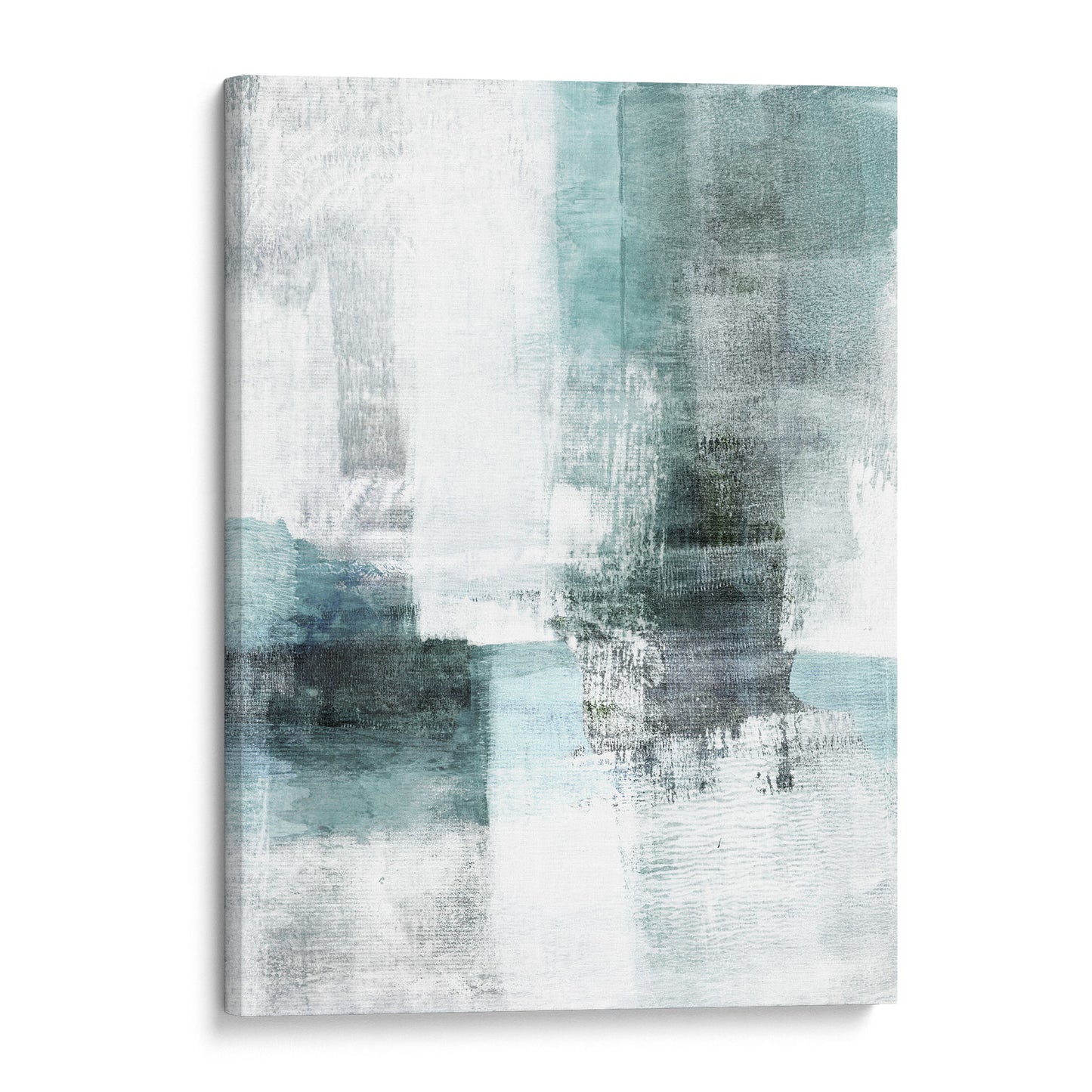 Aqua Blue and Grey Ethereal Abstract Painting Print