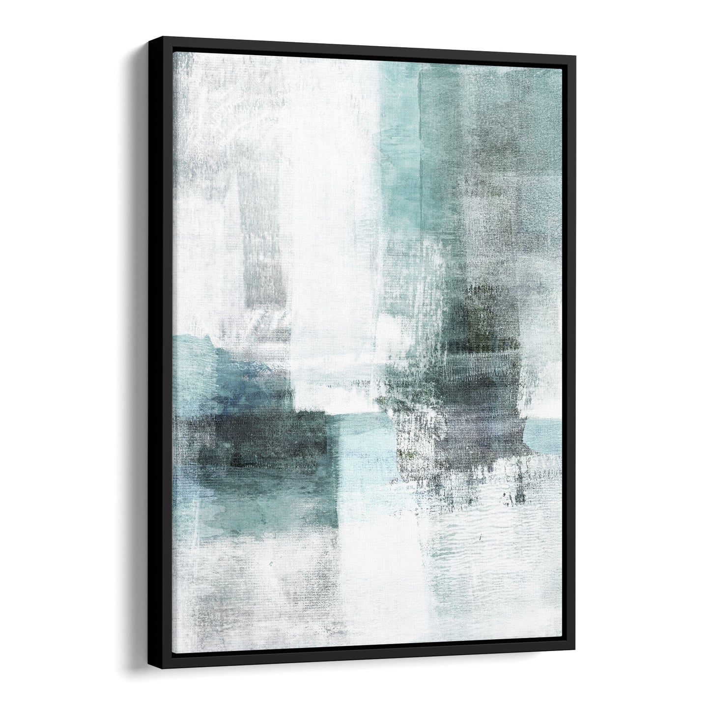 Aqua Blue and Grey Ethereal Abstract Painting Print